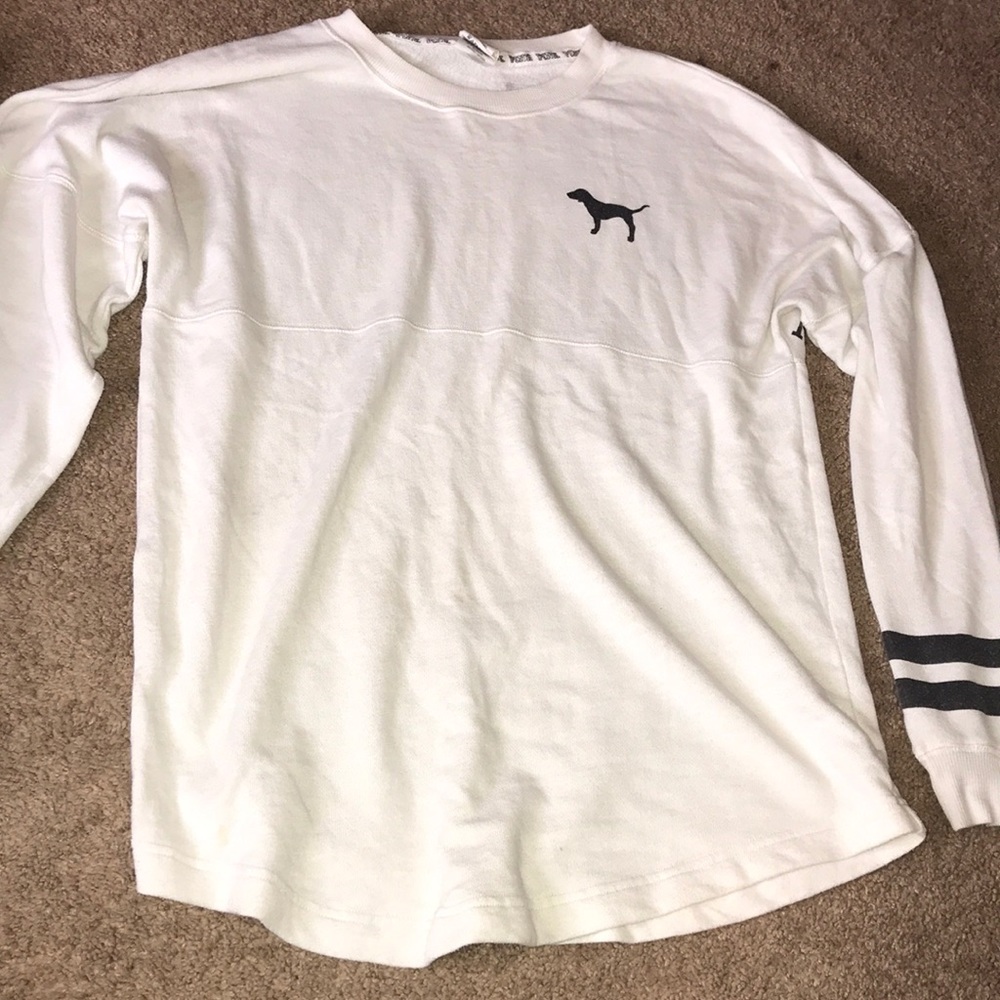 Pink white pull over
